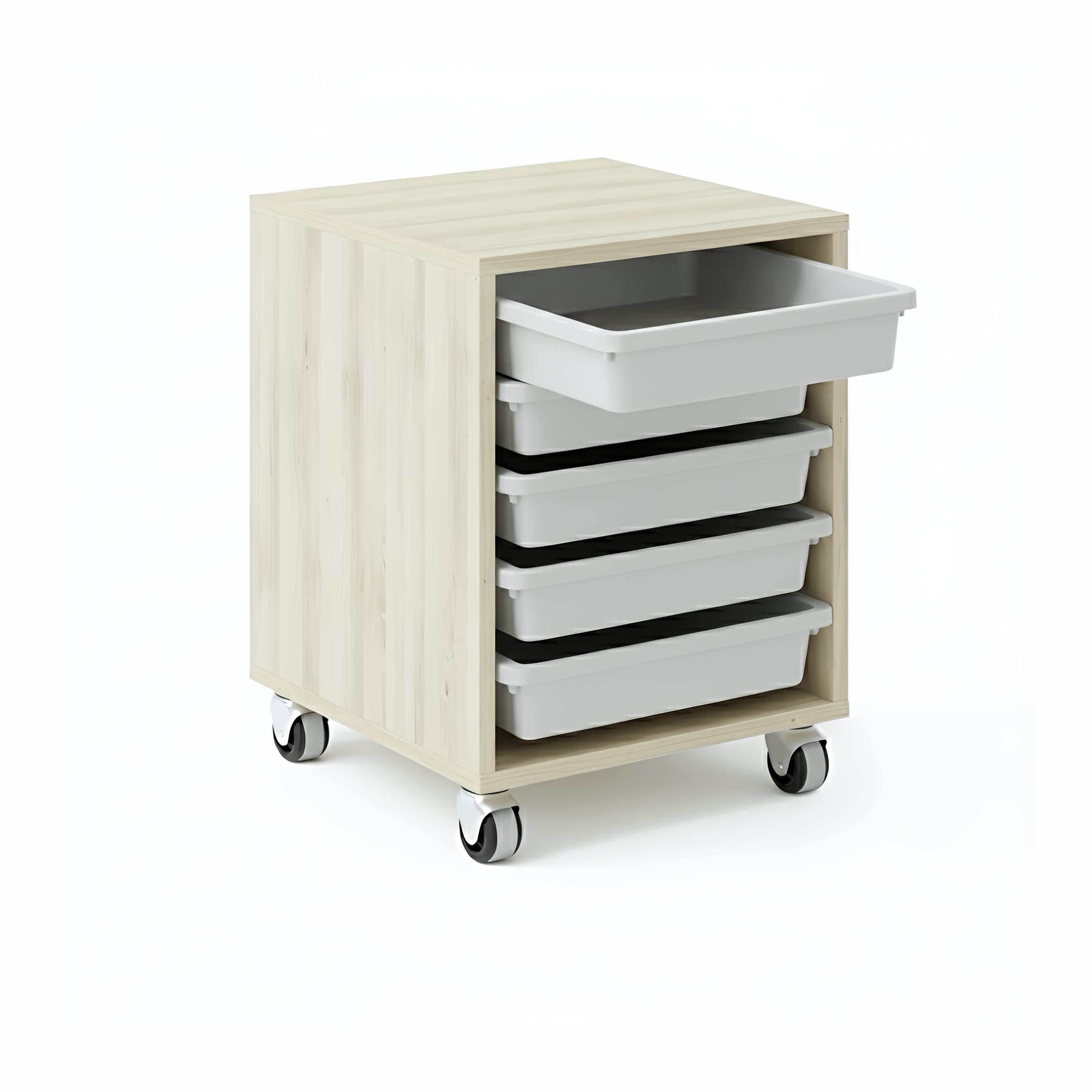 Мобільна тумба для приладдя з пластиковими контейнерами, АЛМАНТ, 500x500x630 мм